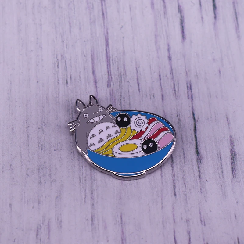 Cute Totoro in Bowl Pin Badge | Brooches
