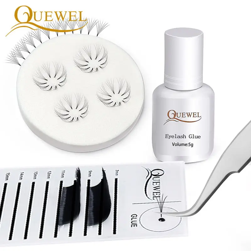 Учебный искусственный Пинцет Quewel для наращивания искусственных ресниц клеевой