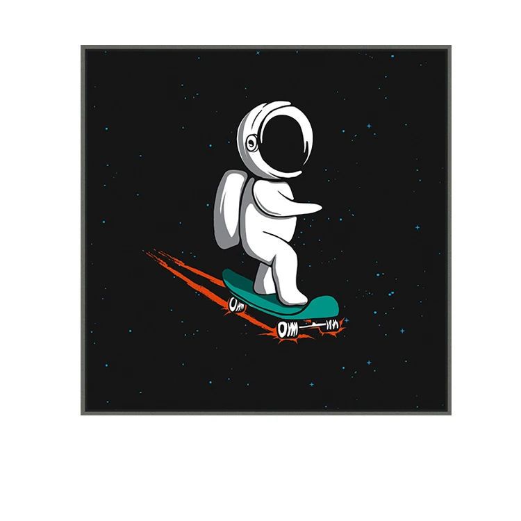 Cartoon rocket Astronauts Nursery Wall Picture Poster Print Boy bedroom Modern Canvas Painting Kids Children Wall Art Mural - Цвет: D