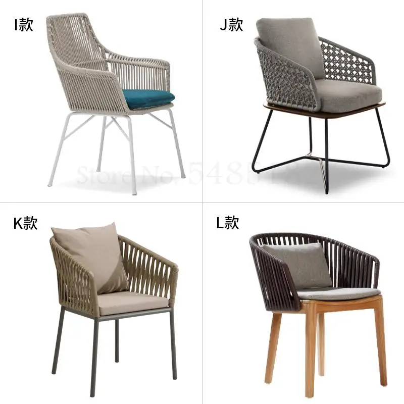 Скандинавский уличный стул из ротанга трехсекционный садовый тканый обеденный