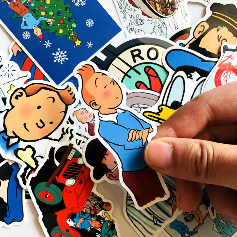 25 шт. японского аниме Tintin adventures крутой мультфильм классический каракули мотоцикл мобильный компьютер чемодан водонепроницаемый стикер