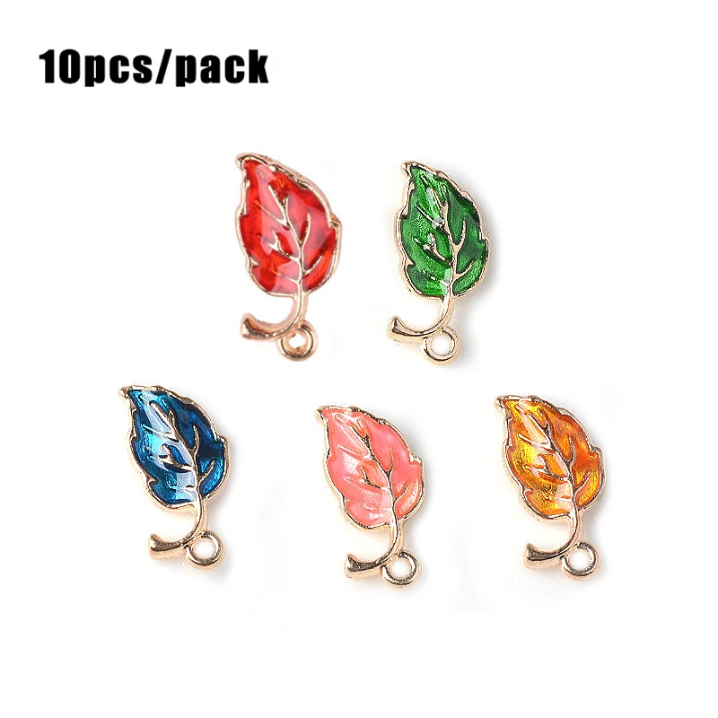 10 шт./упак. Смешанная эмаль Листья Браслет металлическими декоративными