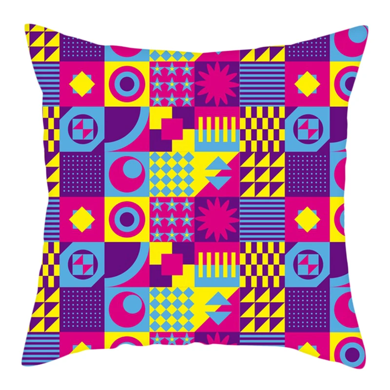 

Fuwatacchi Cushion Cover Colorful Geometric Printed Pillow Covers Throw Pillowcases for Home Sofa Decoration Throw Pillow Covers