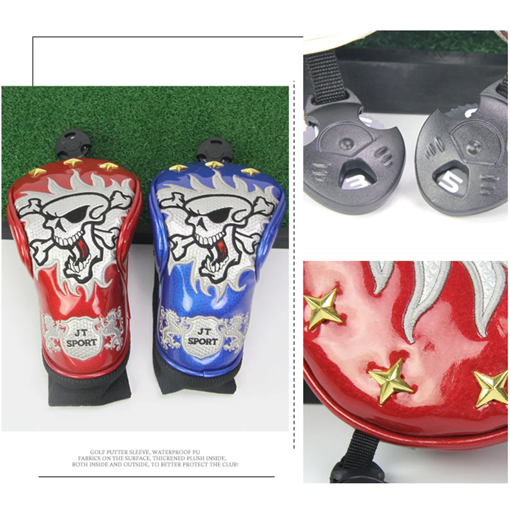 3 шт./компл. головные уборы для гольф-клуба Woods Driver Fairway Skull мужчин и женщин с