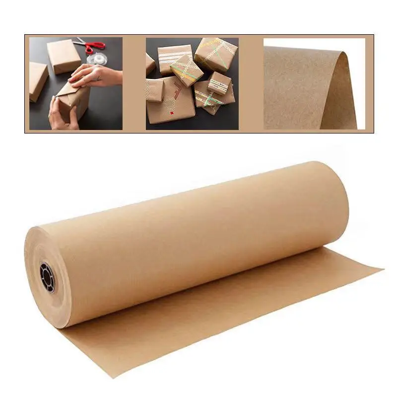 30 Meters Brown Kraft Wrapping Paper Roll For Wedding Birthday Party Gift Wrapping Parcel Packing Art Craft Materials