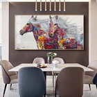 Абстрактный бег холст с изображением лошадей настенные картины современных HD Печать художественная лошадь картины для дома Гостиная Cuadro