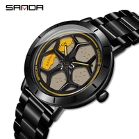 sanda fashion men watches wheel dial series quartz wristwatch stainless steel watch outdoor sport watch relogio masculino p1022