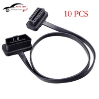 10pcs 60cm flat thin as noodle cable obd2 obdii 16pin male to female car accessories diagnostic tool extension connector cable