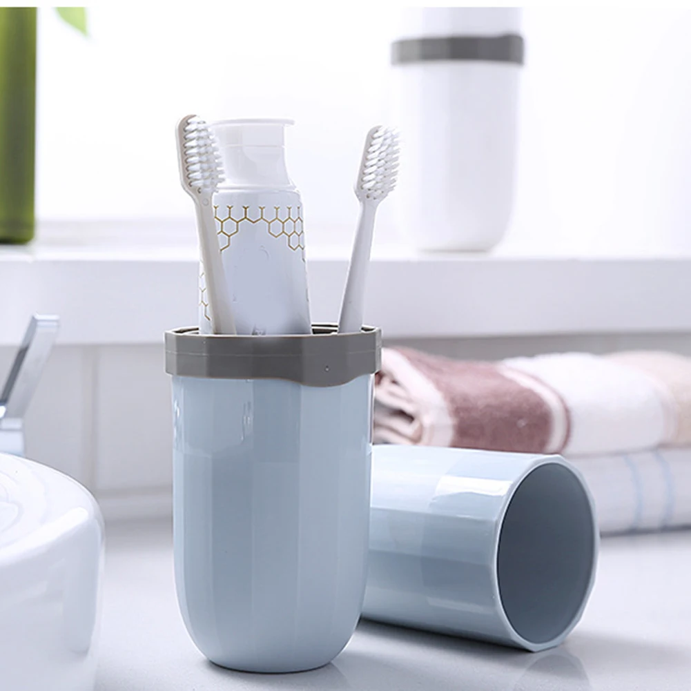 

Portable Travel Toothbrush Cup Holder Multifunction Cup Organizer Portable Toothpaste Holder For Home Outdoor Trip