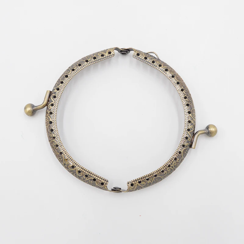  8.5cm 10pcs/lot Metal Purse Frame Handle for Clutch Bag Handbag Accessories Making Kiss Clasp Lock Antique Bronze Bags Hardware