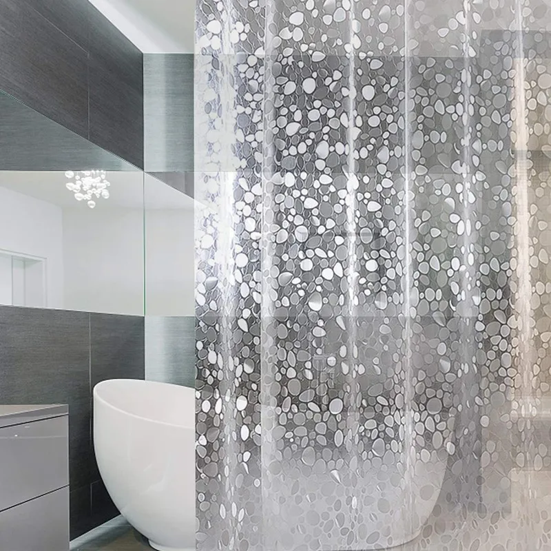 

Modern Shower Curtain 3D Mildew Proof Hook Bathing Curtains Waterproof Shower Screens Translucent Bathroom Home Decoration