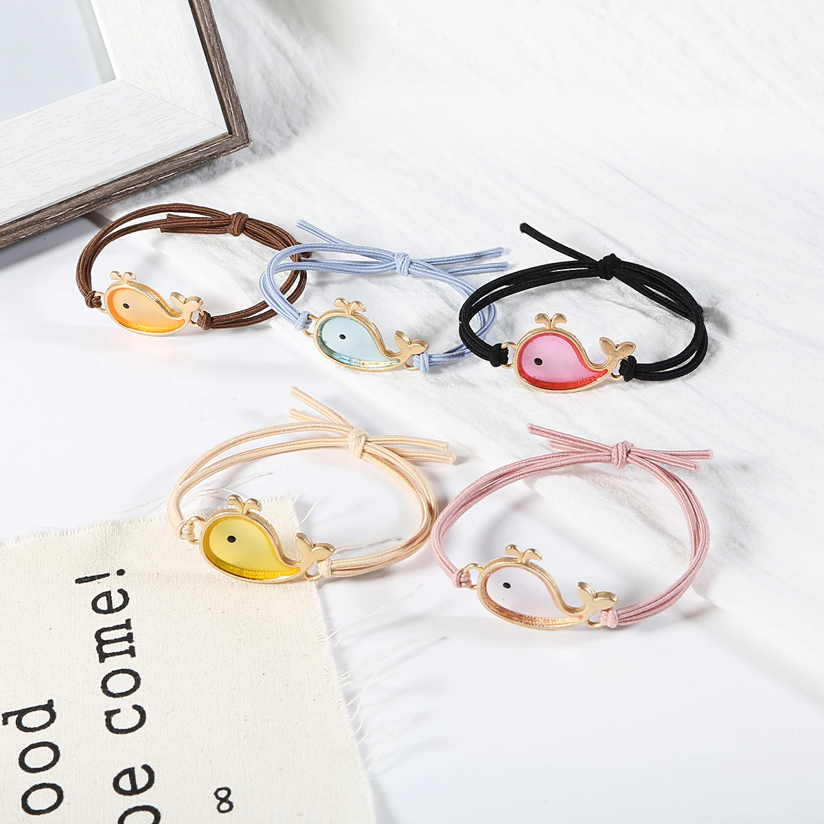 Корейские кольцевые канаты для волос с китами браслеты двойного назначения