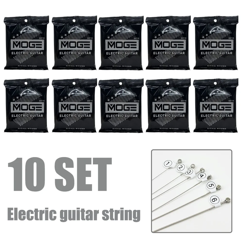 

60pcs Electric Guitar String Practiced Nickel Plated Steel Guitar Strings For Electric Guitar GE10 Silver GE10 Guitar Part