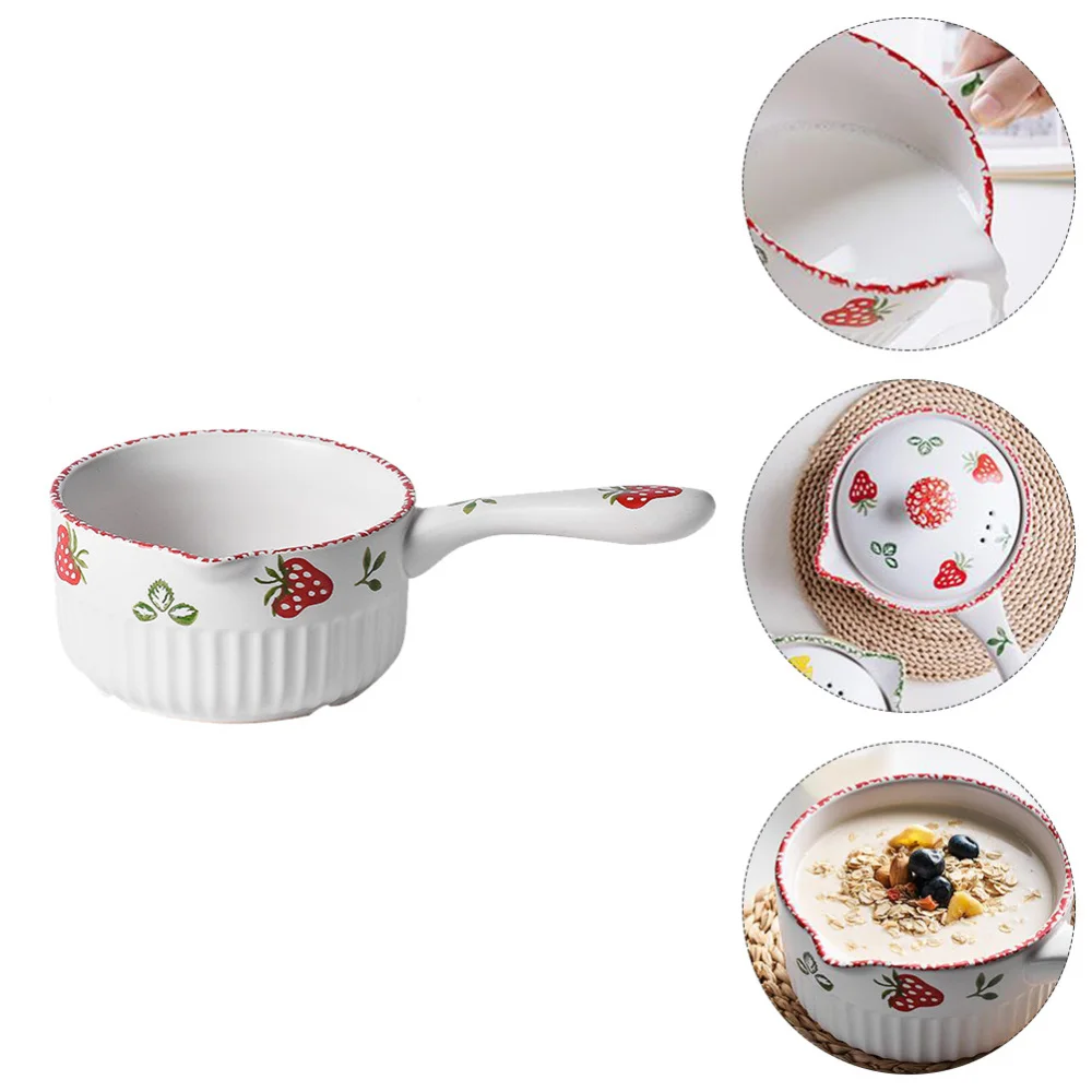 

1pc 1.2L Ceramic Pot Kitchen Stockpot Multi-purpose Baby Food Cooking Pot