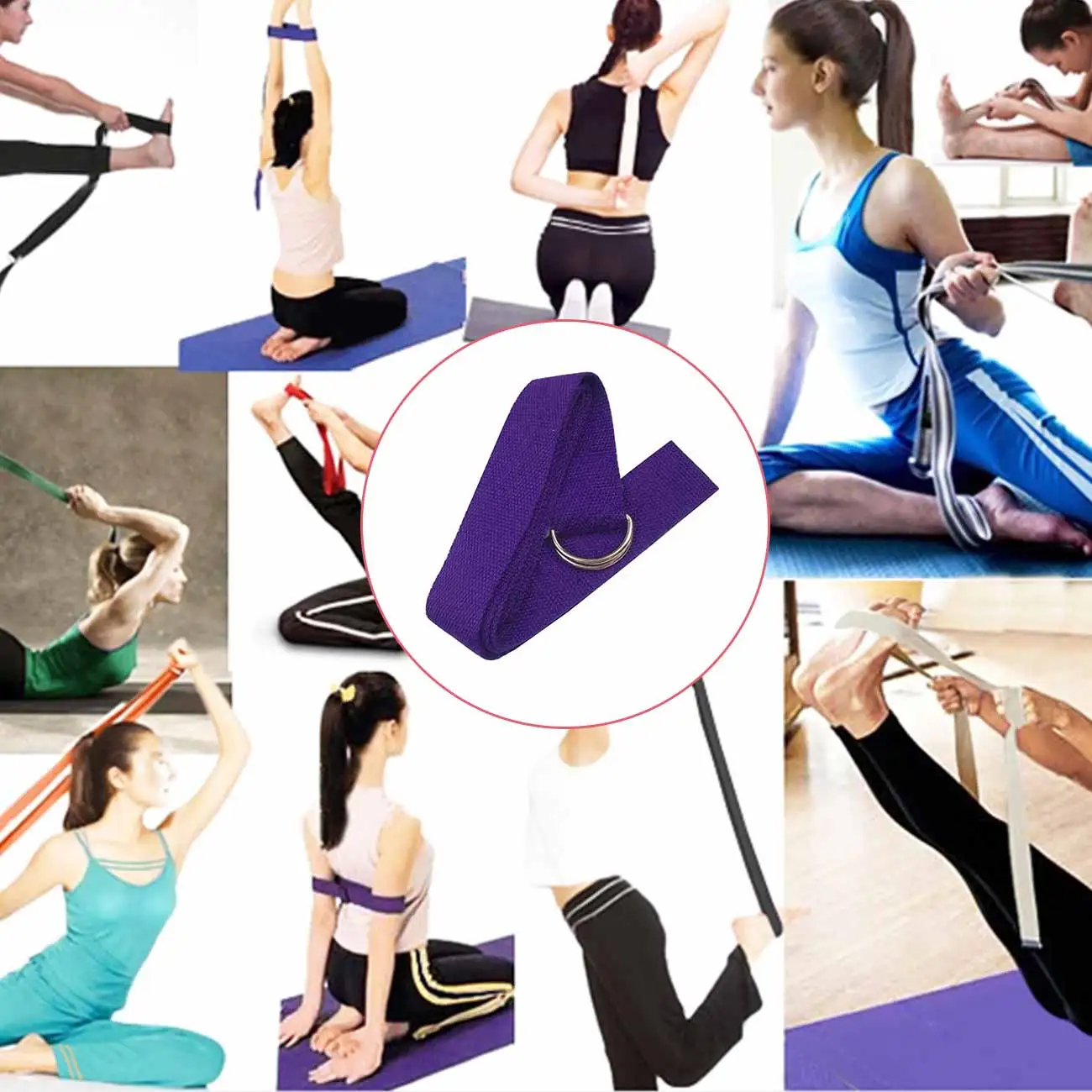 

1pcs Elastic Resistance Band Yoga Stretch Band Portable Exercise Stretching Strap Gym Pilates Stretch Strap