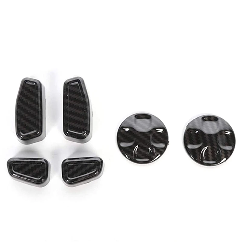 

6PCS Car Carbon Fiber Seat Adjustment Button Cover Trim for Dodge Charger 2011+ / Chrysler 300 2015-2021 Accessories