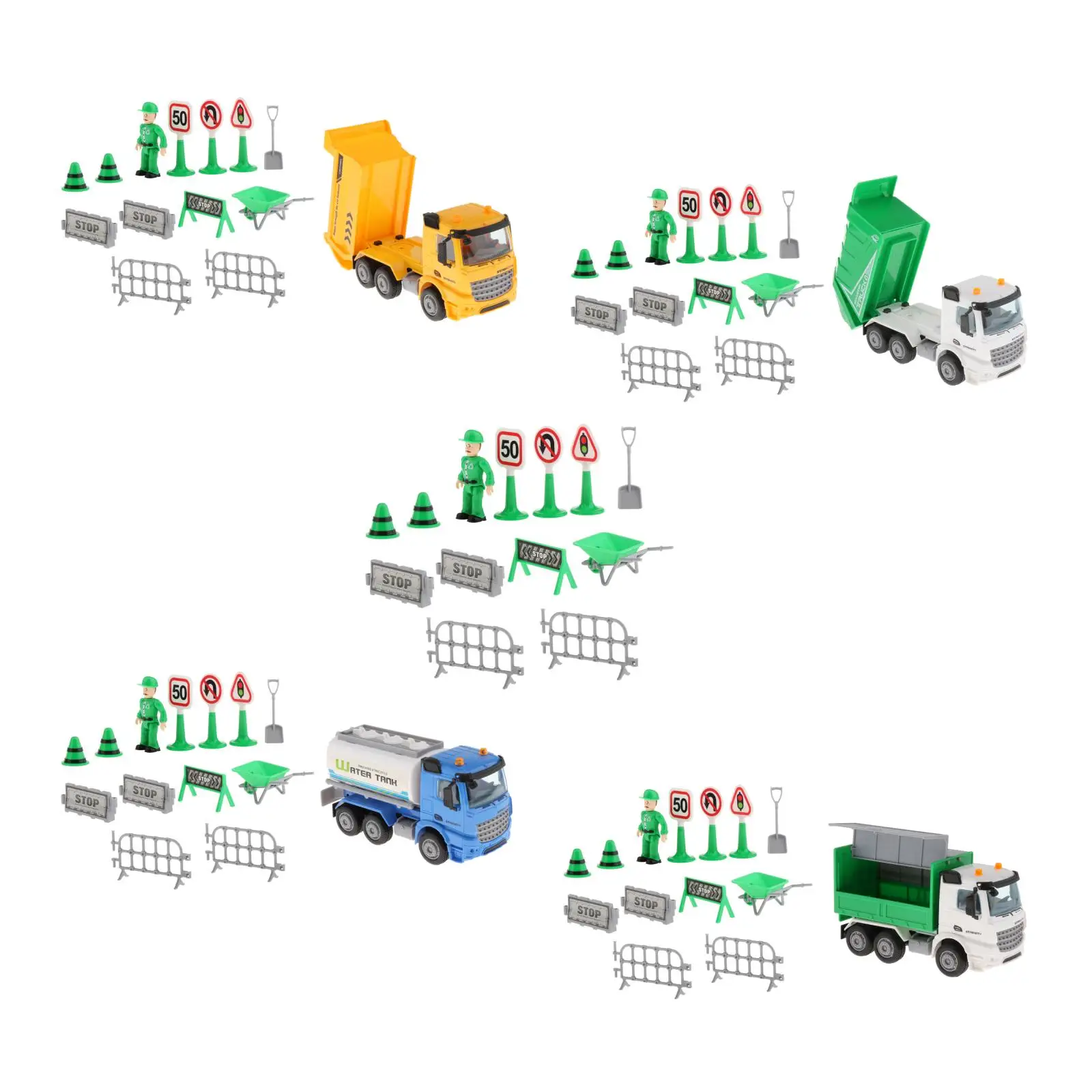 

Vehicle Toys Kit Garbage Truck / Sprinkler Car Model Birthday Gift