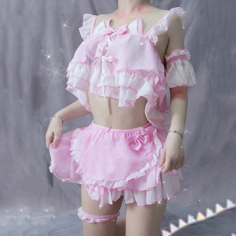 Классическая кружевная Женская одежда боди японская кавай сексуальные костюмы