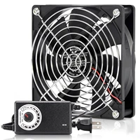 120mm computer fan with speed controller ac plug power cord 110v 220v to dc 3v 12v 2a exhaust cooling router grow tent plant