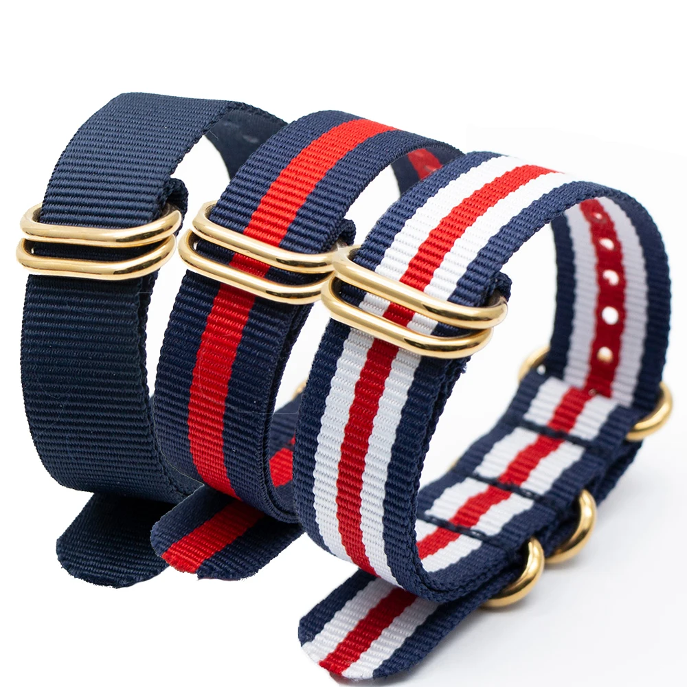 

Sports Fabric Nylon Watchband 18mm 20mm 22mm Men Women Luxury Gold For Nato