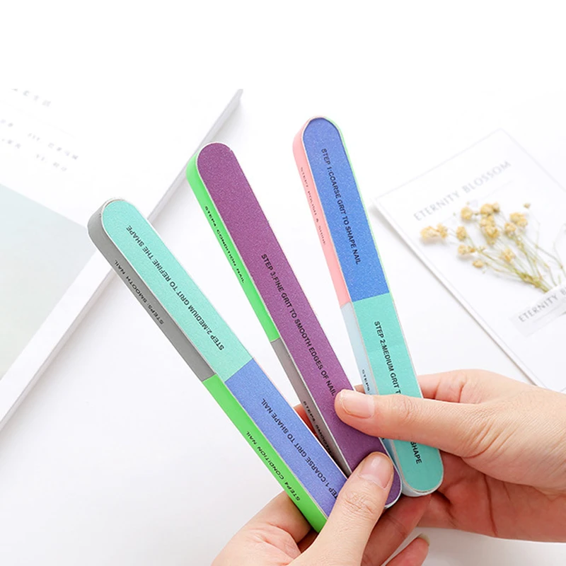 3PCS/LOT Six-Sided Polishing Nail File Matte Strip Nail File Sanding Nail File Durable Buffer Block for Manicure Art Accessories