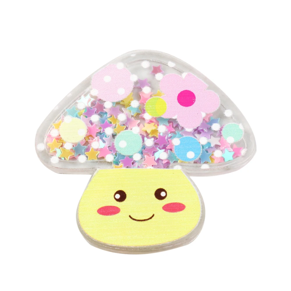 5 шт. растения Фрукты прозрачный пластик смолы с красочные блестки DIY сделать заколки для волос Аксессуары Ремесло Декор телефона, 5Yc7982