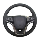 Рука шить черный искусственных кож специальные чехол рулевого колеса автомобиля для Chevrolet Malibu 2011 2012 2013 2014 вольт 2011-2015