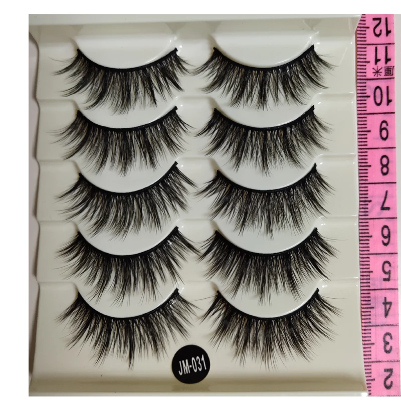 5pair JM031 Новинка, 13 видов стилей, 5 пар, норковые накладные ресницы, натуральные/Густые длинные ресницы для макияжа, инструменты для наращивания - Цвет: 5pair JM031