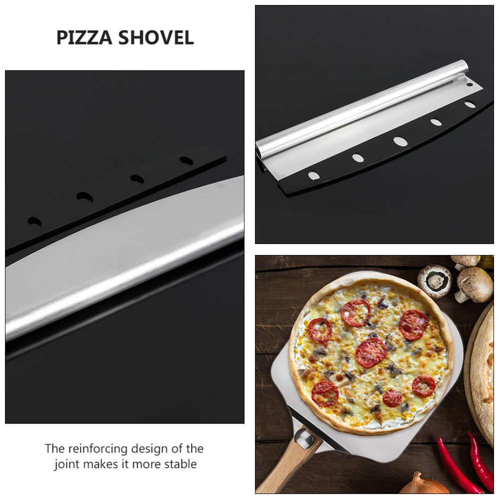 

2 Pcs Folding Wooden Handle Aluminum Pizza Shovels Scrapers (Assorted Color)