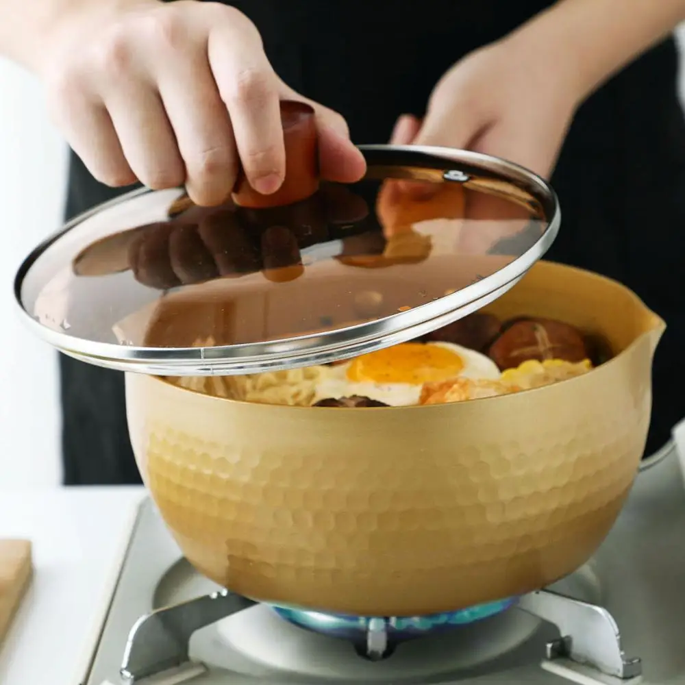 Молоковарка из алюминиевого сплава с деревянной ручкой и стеклянными крышками 20