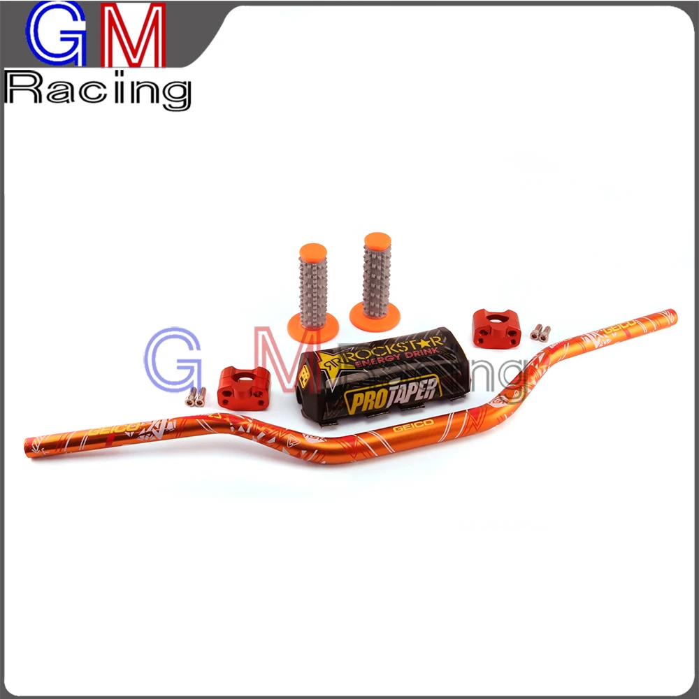Orange pattern B 1 1/" жир бар ручки 22 мм до 28 мм бар зажимы Жир Бар Pad для KAWASAKI KX125 KX250 KX250F KXF250 KX450F мотоцикл - Цвет: Orange pattern B