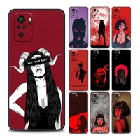 sexy devil woman phone case for redmi 10 9 9a 9c 9i k20 k30 k40 plus note 10 11 pro soft silicone cover coque funda capa