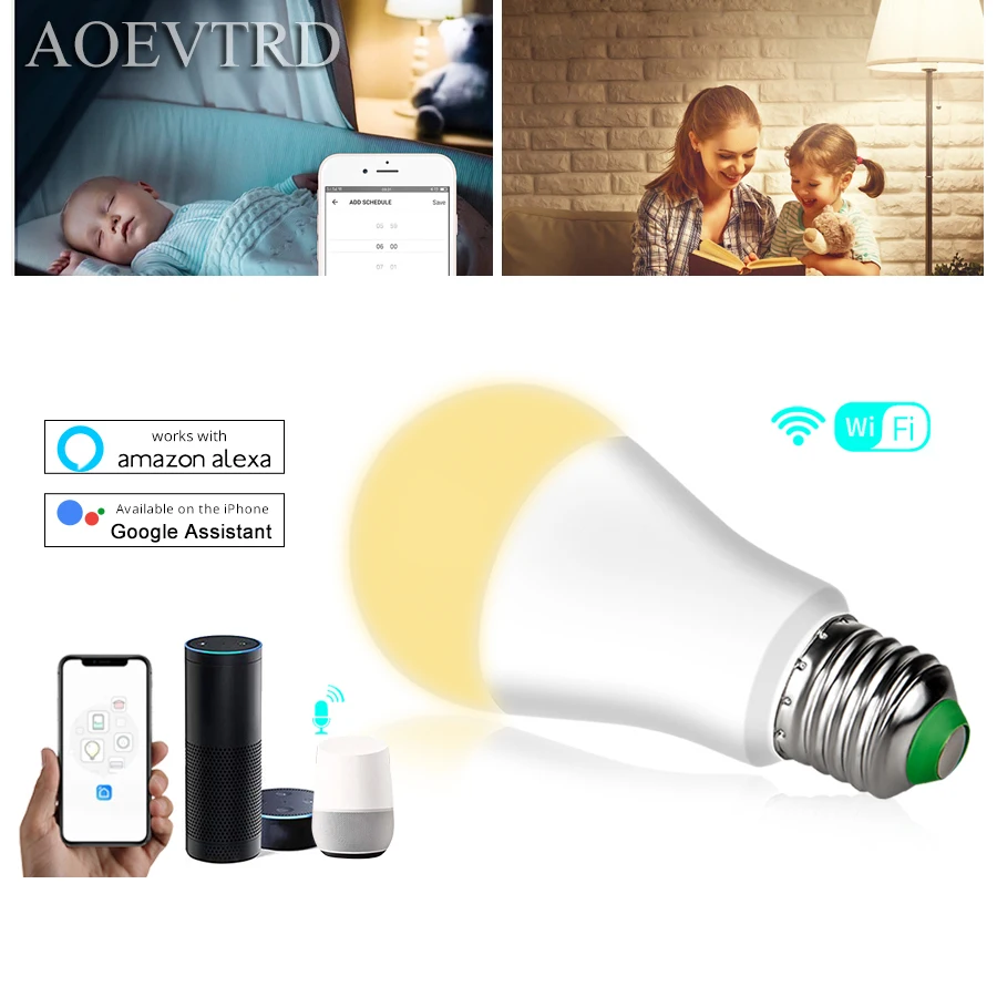 Светодиодный светильник приложение работает Alexa Google Assistant Голосовое управление