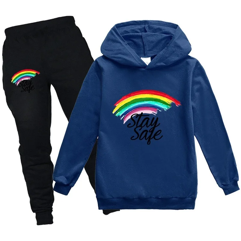 Детская одежда в новом стиле свитер с длинным рукавом и капюшоном 100-170 см + штаны