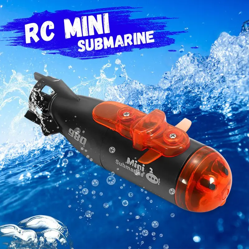 Мини микро Радио пульт дистанционного управления RC Подводная лодка корабль с Led