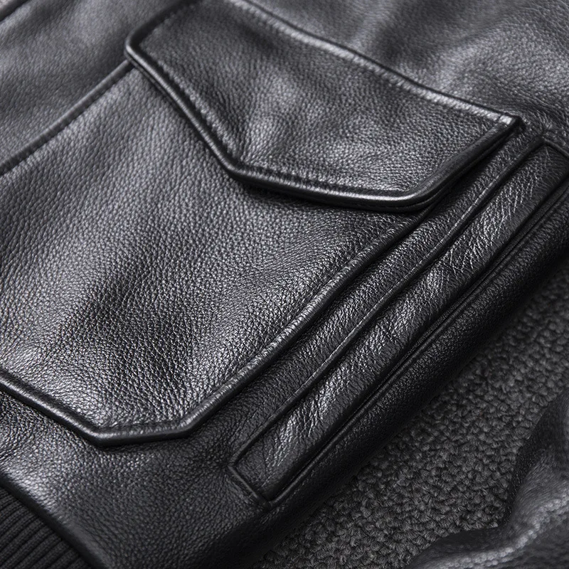 Мужская авиаторская куртка-бомбер модная мотоциклетная куртка из натуральной