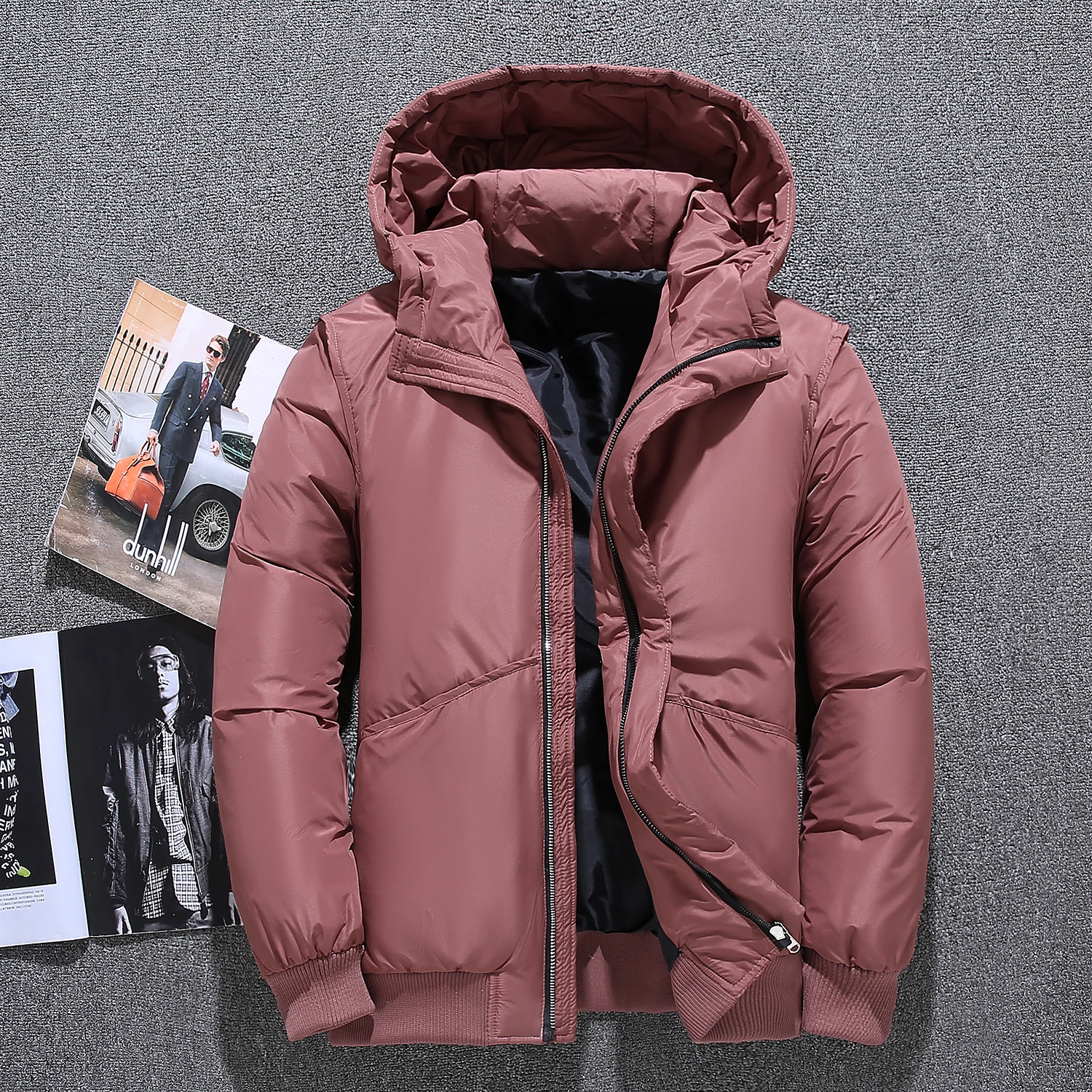 Winter White Duck Down Jackets Men Hooded Warm Windbreak Coats Hooded Parkas Jackets Mens Color Casual Duck Down Overcoat Men