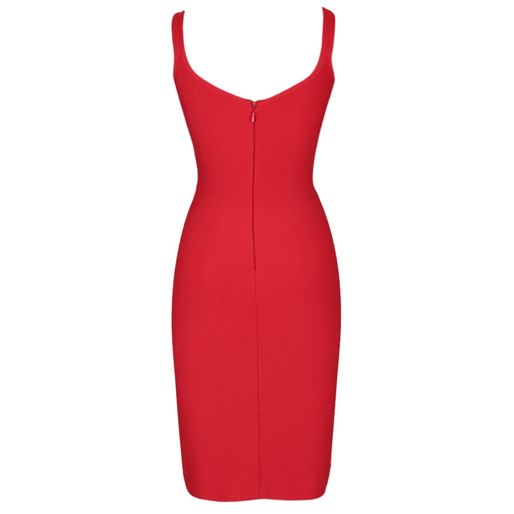 

Deer Lady Bandage Sexy Dress 2019 Red Elegant Long Bandage Dress Bodycon Party Women Spaghetti Strap Dress Summer