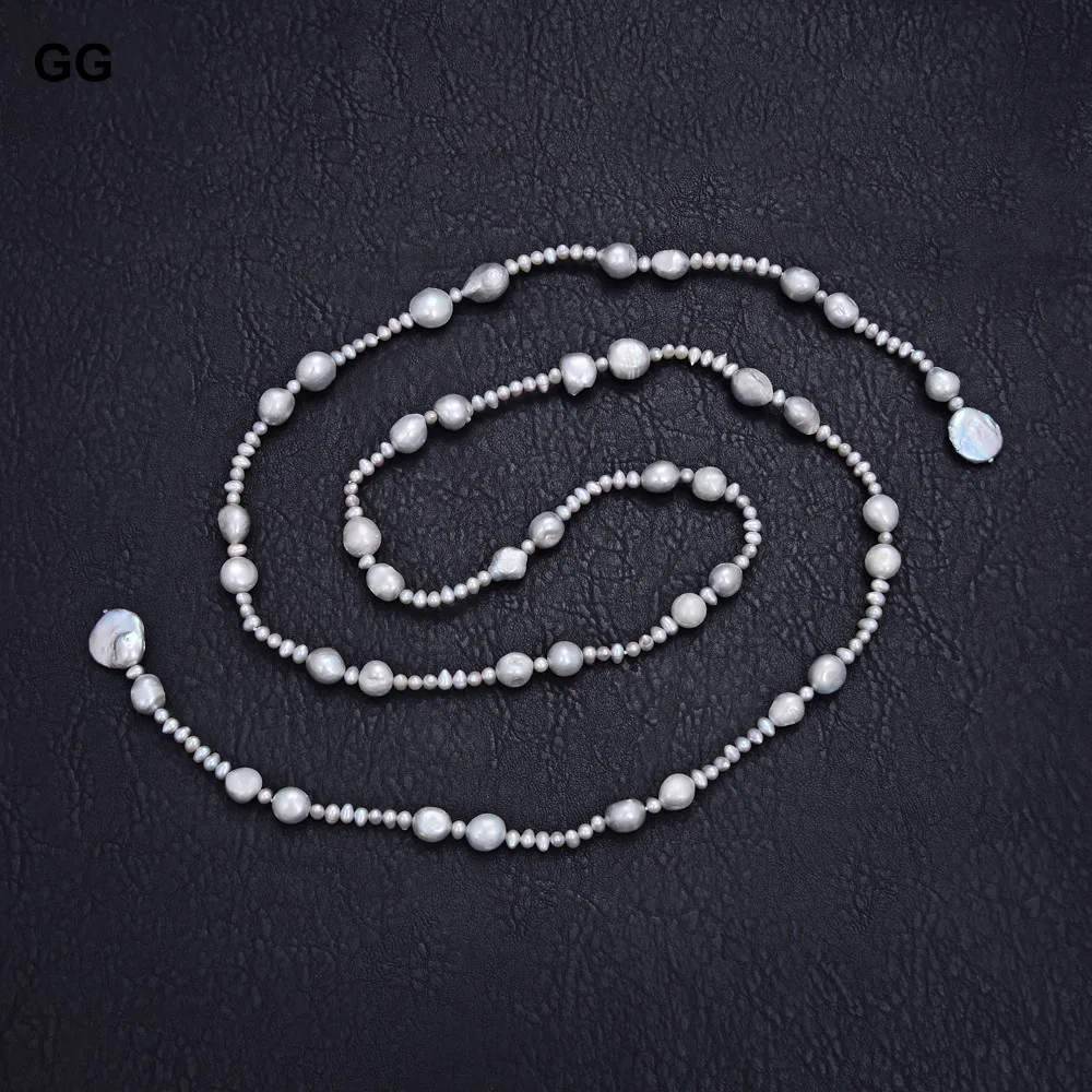 Ювелирные изделия GuaiGuai длинное ожерелье с натуральным культивированным серым