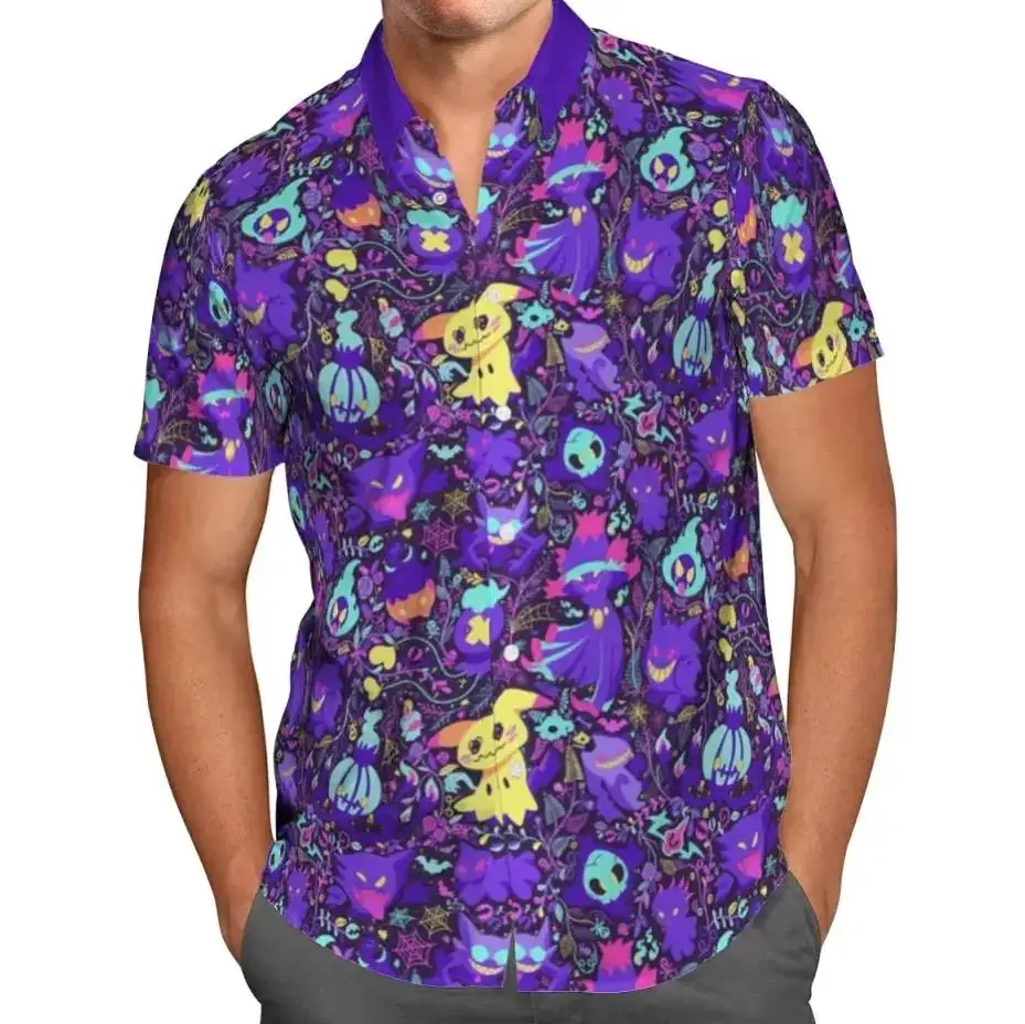 Hawaii Shirts Summer Casual Button Shirt Beach Holiday Short-sleeve 3D All Over Printed Fashion Mens Lapel Colorful Hip Hop Tops