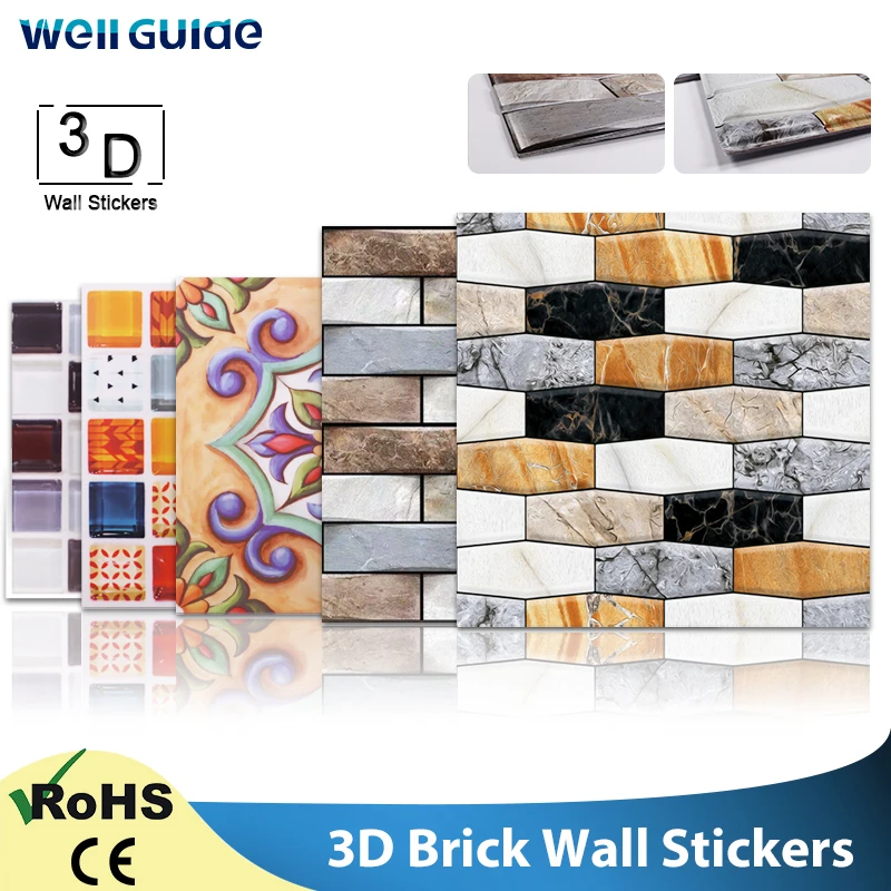 3D обои мраморные кирпичные пилки и самоклеющиеся наклейки на стену