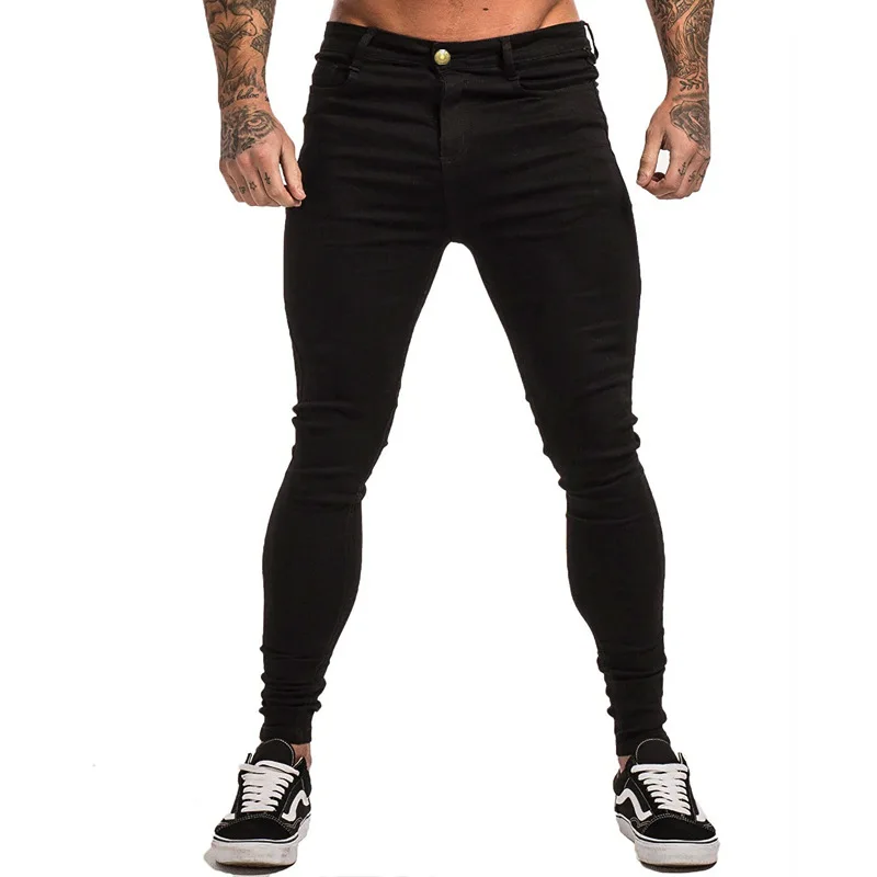 

Men's Ripped Slim Fit Skinny Stretch Zipper Closure Black Jeans Tracksuit Casual Pants