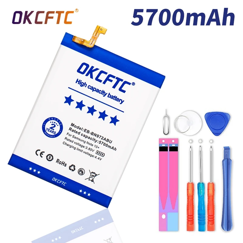 

Для Samsung Galaxy Note 10 Plus Note 10 + Note10 Plus SM-N975F SM-N975DS телефон аккумулятор 5700 мАч телефонные батареи