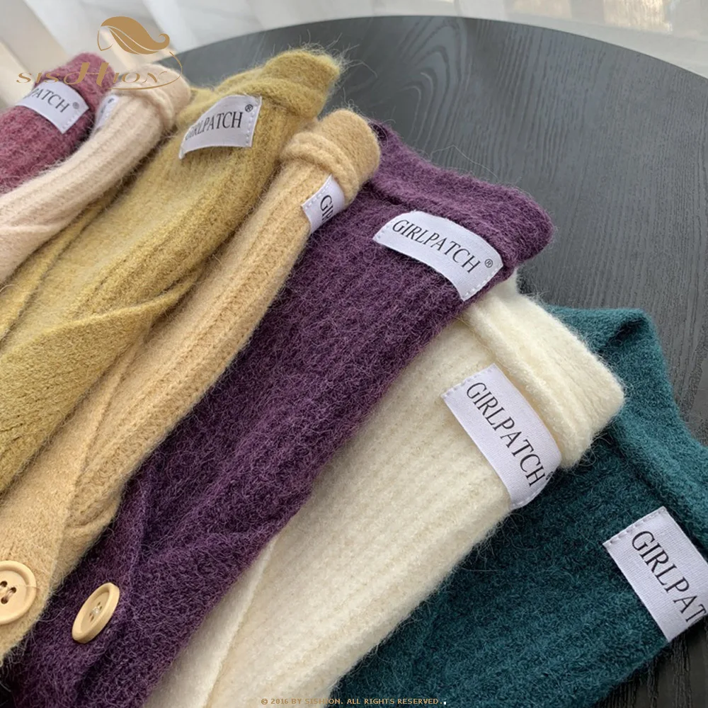 

SISHION Vest 2022 New Spring Female Sleeveless Vest Loose Knitted Sweater V-Neck Single-breasted Pullovers Women Top SP1183