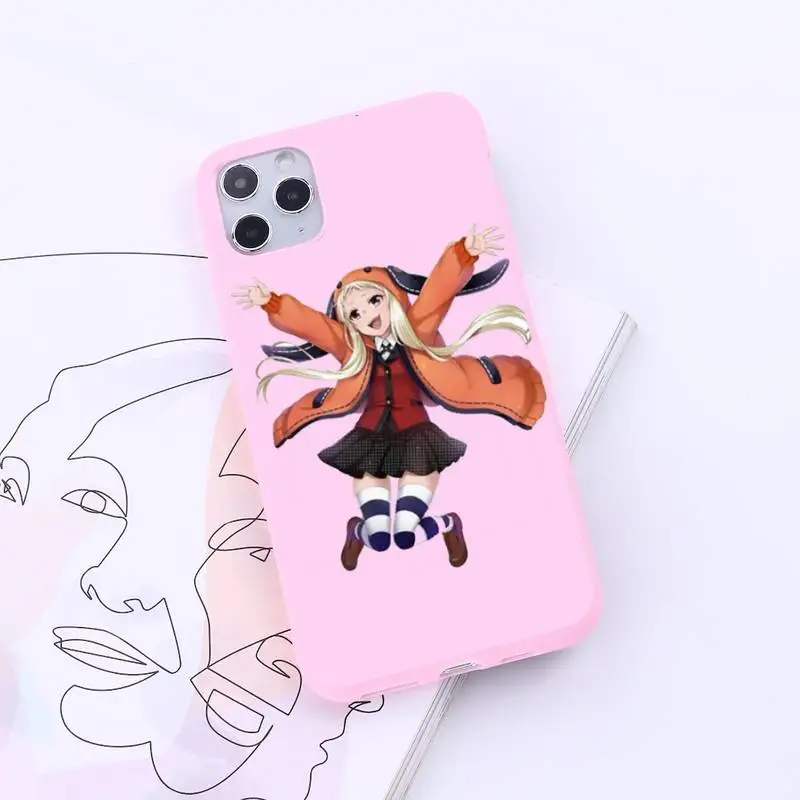 

Kakegurui Jabami Yumeko Japanese Anime Phone Case Candy Color for iPhone 6 7 8 11 12 s mini pro X XS XR MAX Plus