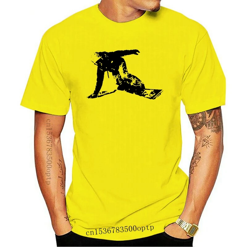 

New Snowboarding & Skiing ';First Tracks’ Winter Sports 100% Cotton Mens T-Shirt Harajuku Hip Hop Tee Shirt
