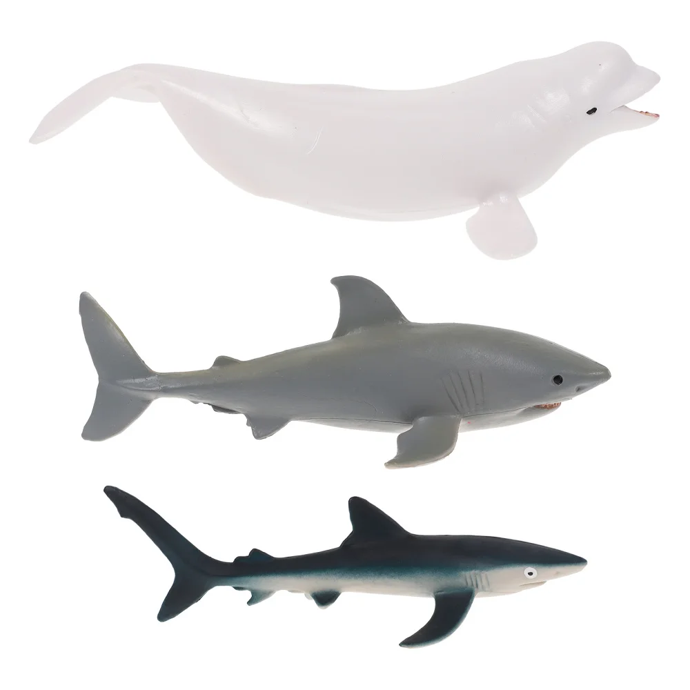 

3pcs Shark Toys Miniature Marine Sea Animals Figurines for Toddlers Kids