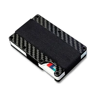 2021 new men carbon fiber card holder mini slim credit card with money cash clip case business id card holder cover rfid wallet