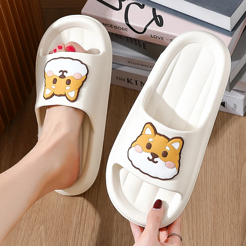 Сланцы женские домашние из ЭВА Нескользящие дезодорирующие мультяшные рисунки
