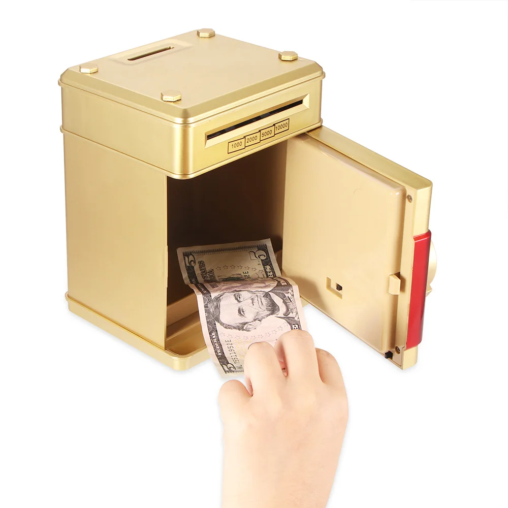 

Kid Safe Box Money Boxes For Children Digital Coins Cash Electronic Piggy Bank Saving box Deposit Mini ATM Machine Xmas Gifts